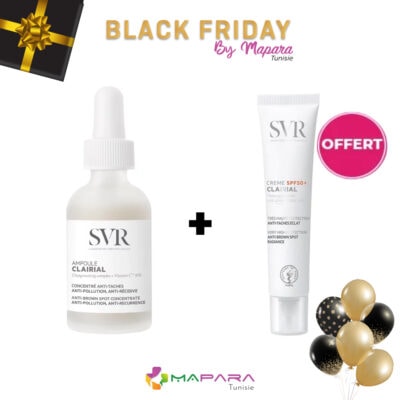 Svr clairial ampoule concentré anti-taches + clairial crème solaire anti-taches spf50+ 40ml (offert)