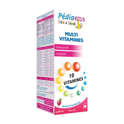 Pédiakids Multi Vitamines Framboise 150 ml