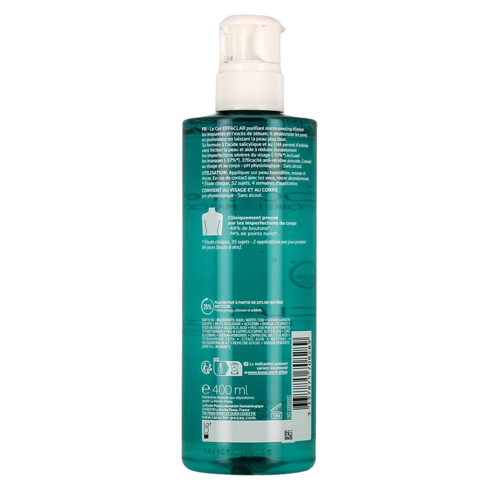 La roche-posay effaclar gel purifiant micro-peeling 400 ml