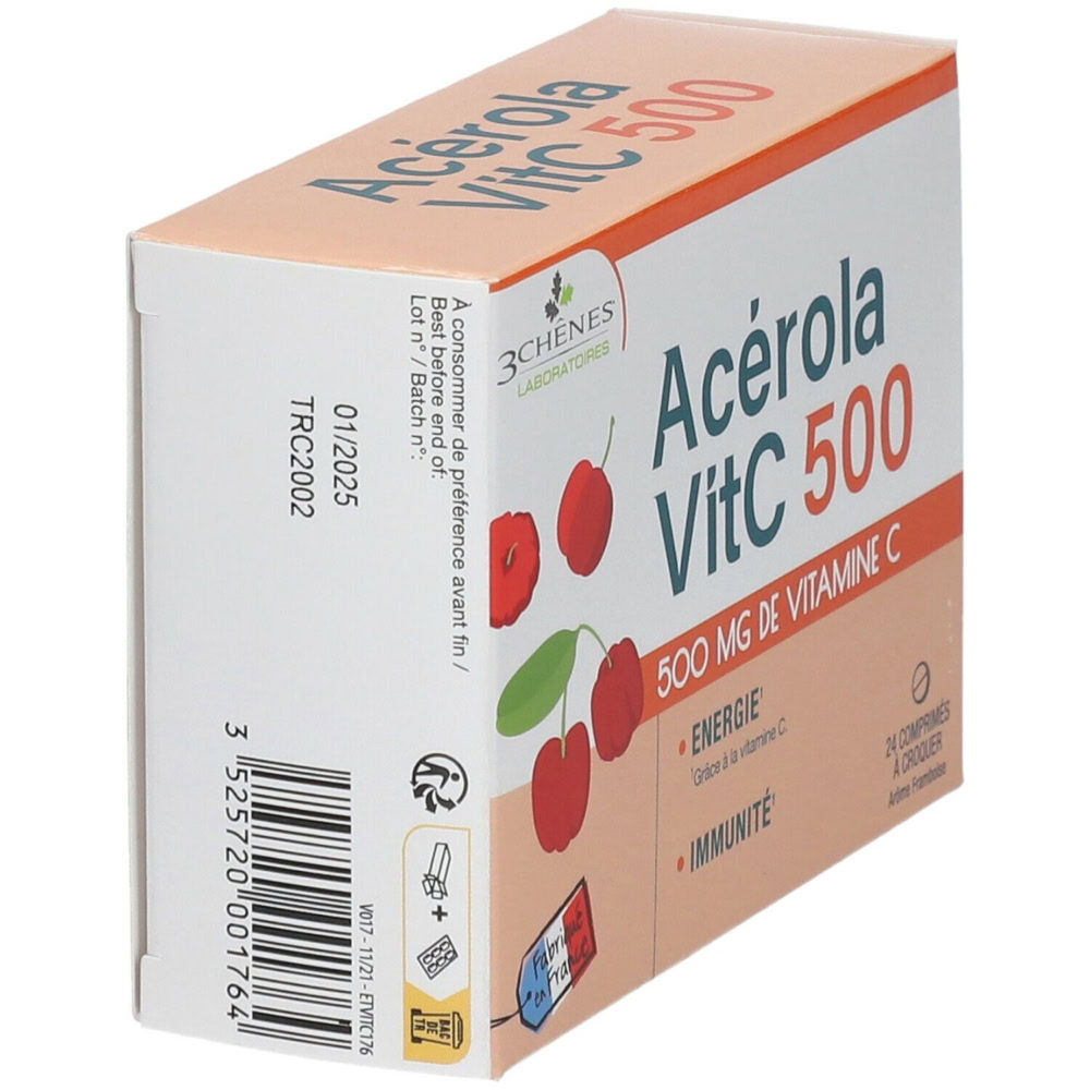 3 chenes acerola 500 24 comprimes