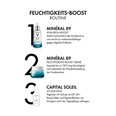 Vichy minéral 89 crème boost d'hydratation 72h 50ml