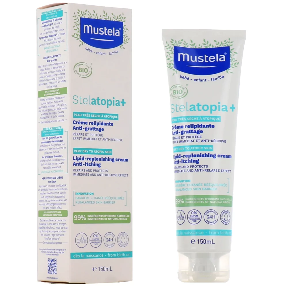 Mustela stelatopia+ crème relipidante anti-grattage bio 150ml