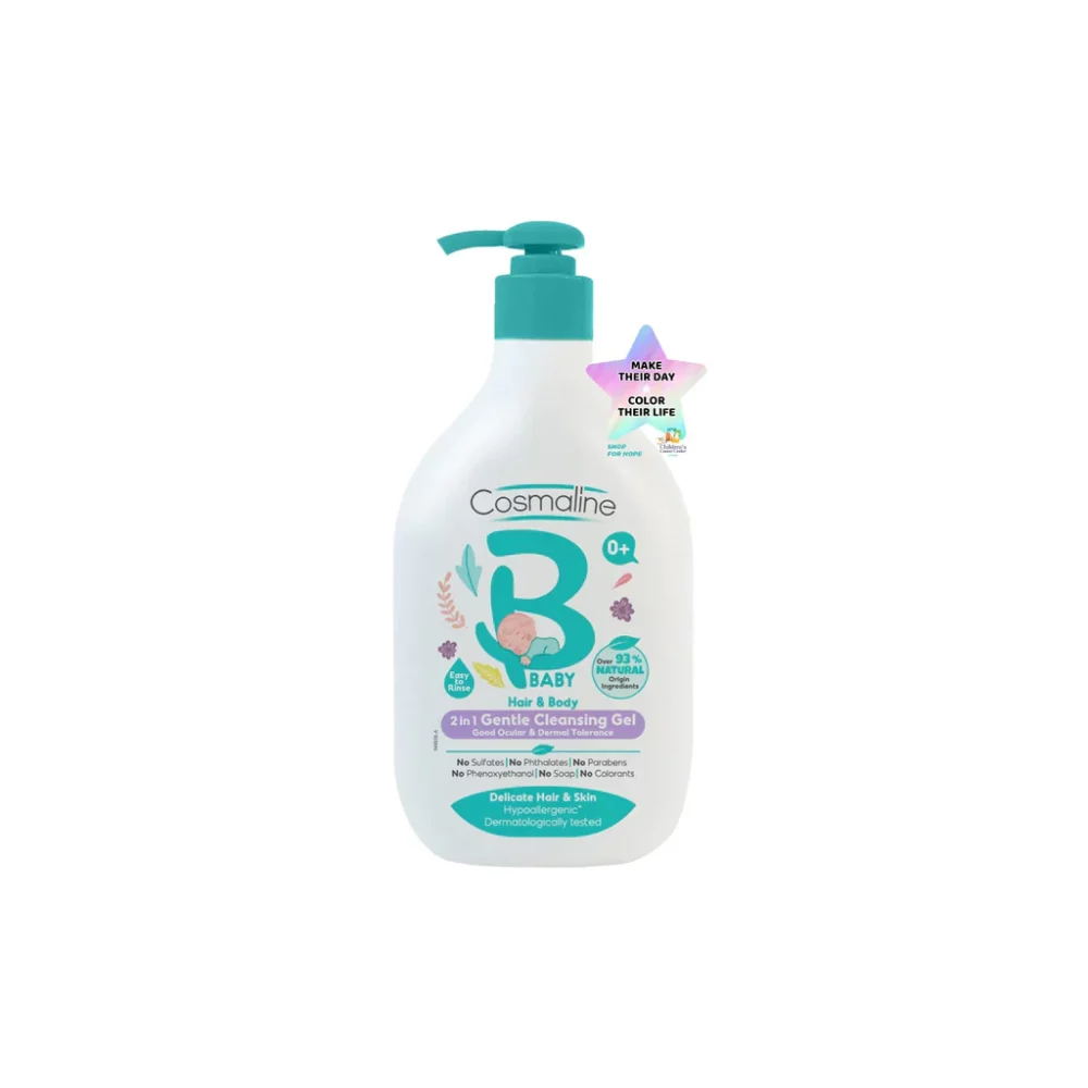 Cosmaline bebe gel nettoyant 2en1 cheveux et corps 500ml