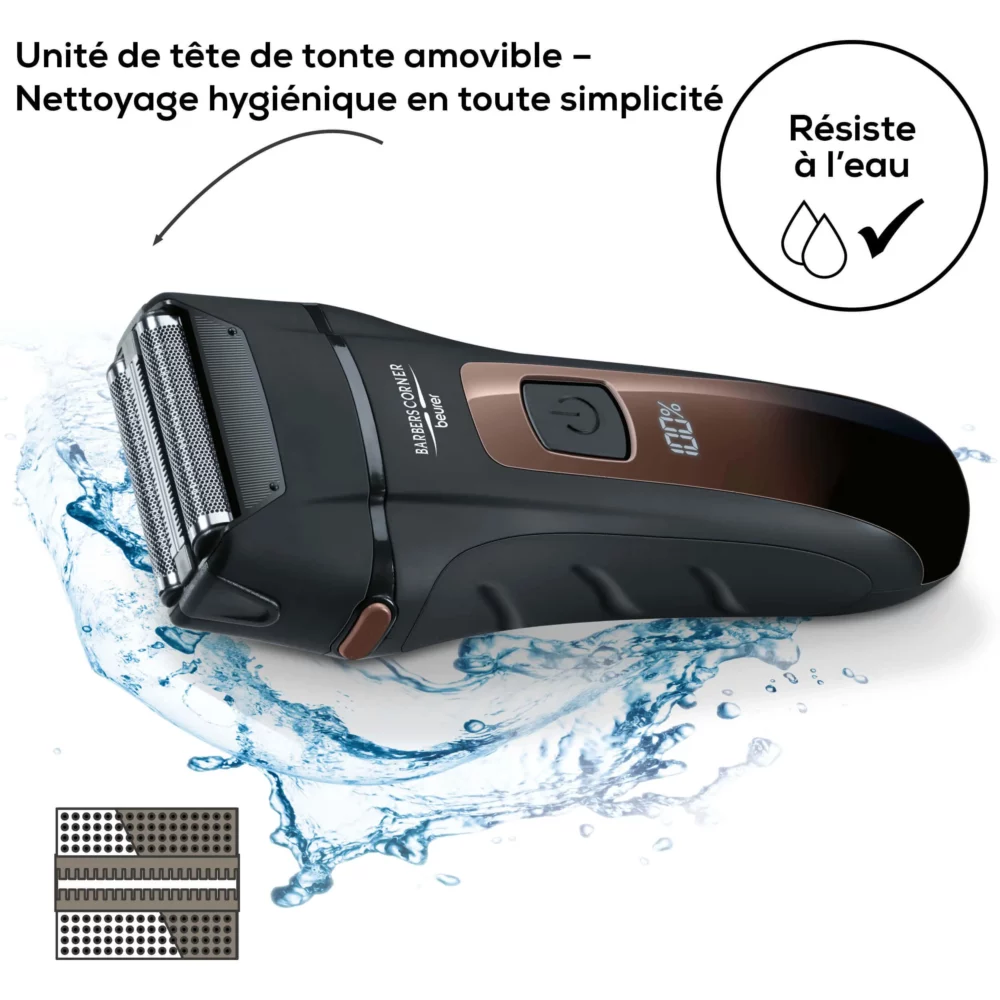 Beurer hr 7000 rasoir rechargeable à grille et lame triple