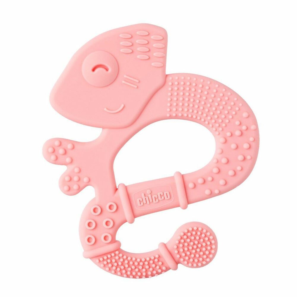 Chicco anneau de dentition +2m soft & clean iguane rose