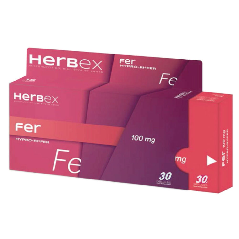 Herbex fer 100mg 30 gelules