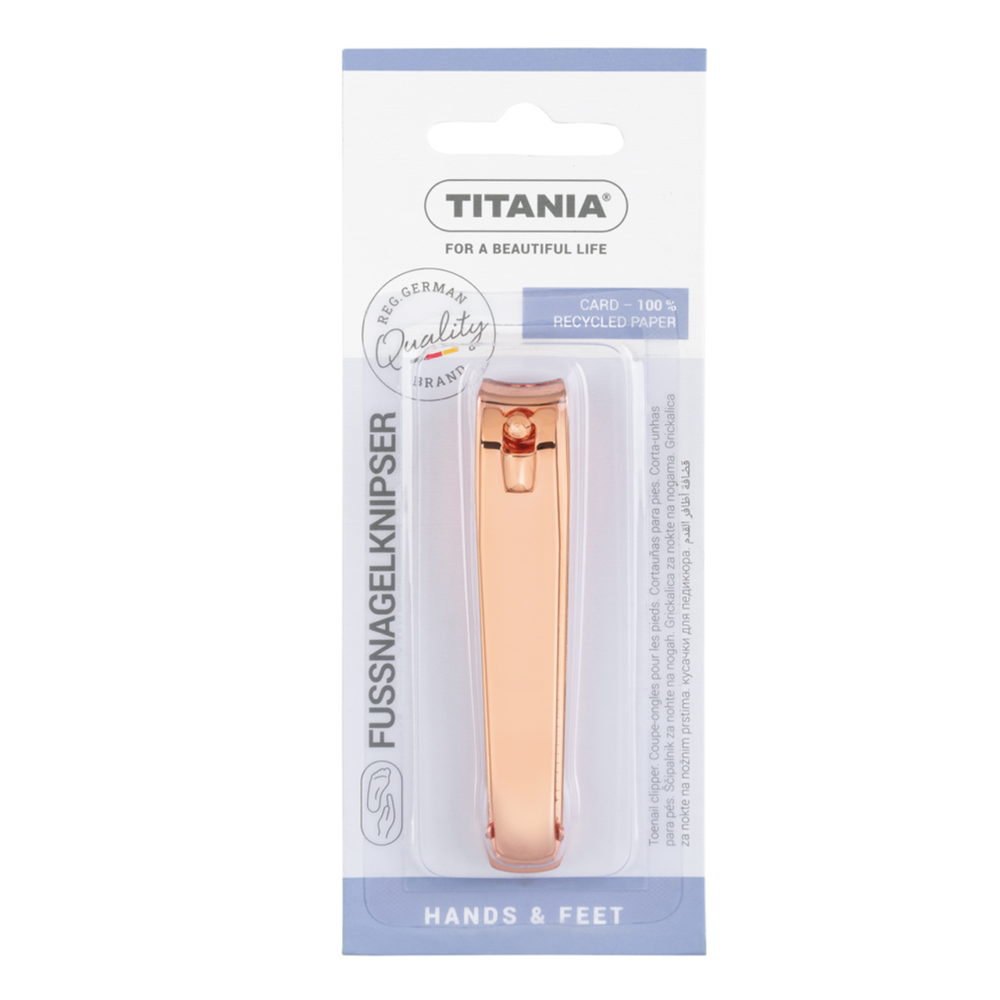 Titania coupe ongles inox rose dore 8cm - 1091/53rg b