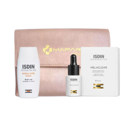 Duo ISDIN Ecran Solaire Active Unify Fusion Fluide Teinte SPF50+ et Melaclear Serum