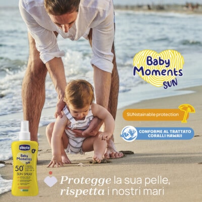 CHICCO Spray Solaire Sun Baby Moment en Lait SPF 50+ (0+ mois) 150ml