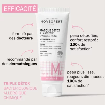 Novexpert Masque Détox à la Crème d'Argile Rose 75ml