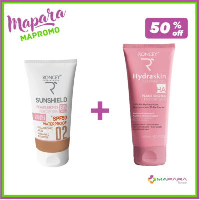 Roncey Coffret Sunshield Teinte 02 et Hydraskin pour Peaux Sèches -50%