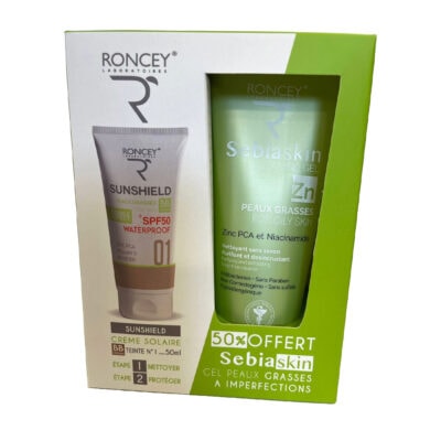 Roncey Coffret Sunshield Teinte 01 et Sebiaskin pour Peaux Grasses -50%