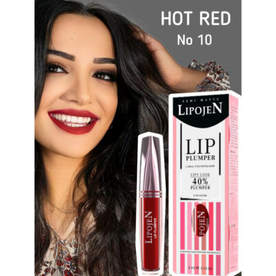 Lipojen Lip Plumper Semi Matte N°10 – Hot Red 5ml