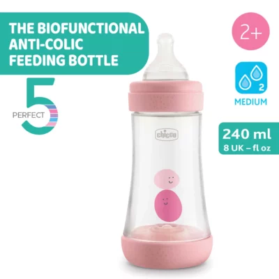 CHICCO Biberon Perfect 5 – 2M+ 240ml Rose