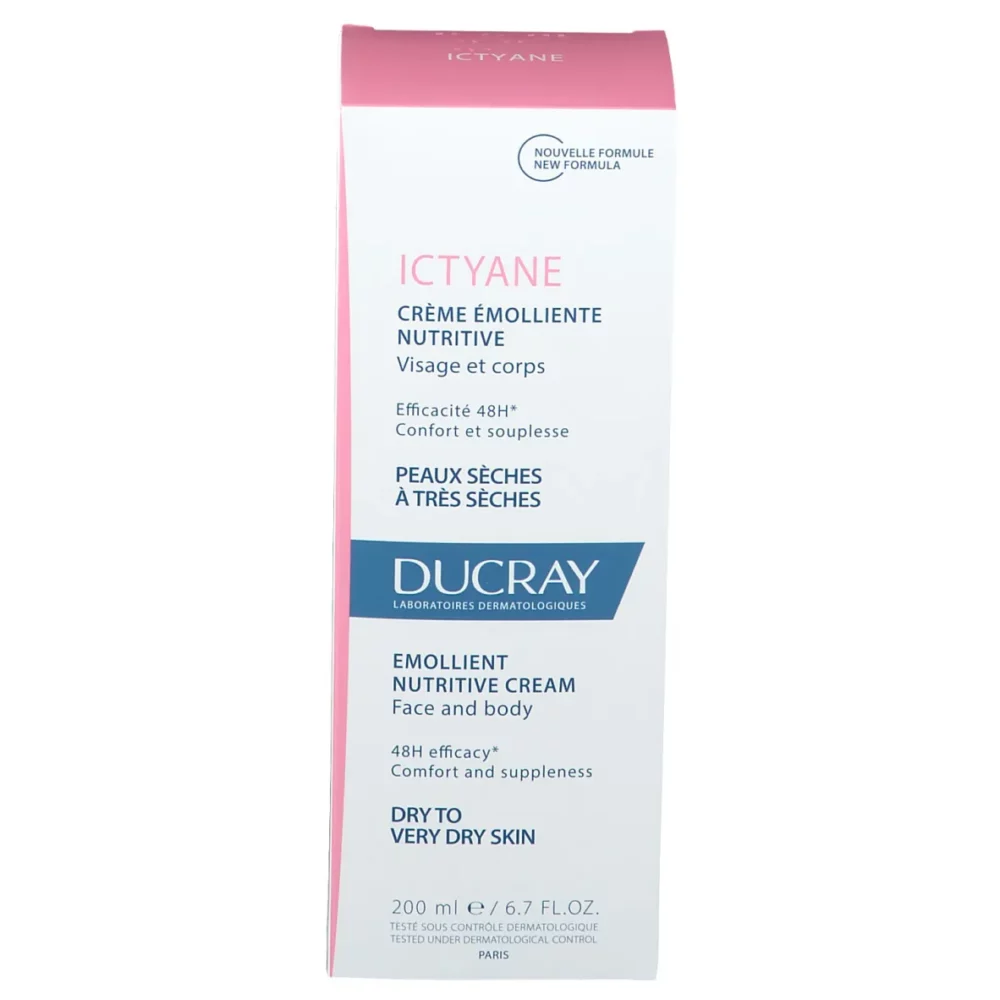 Ducray ictyane crème émolliente nutritive visage et corps 200ml