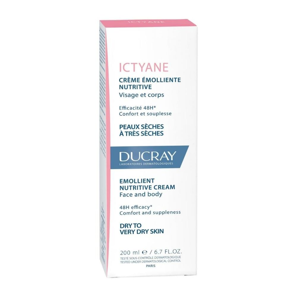 Ducray ictyane crème émolliente nutritive visage et corps 200ml