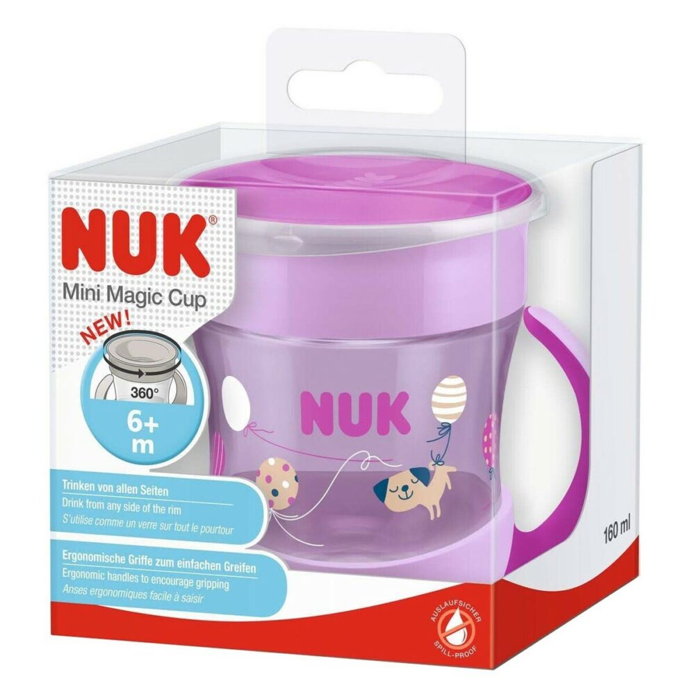 Nuk mini magic cup 6 mois et + 360° avec anses 160ml