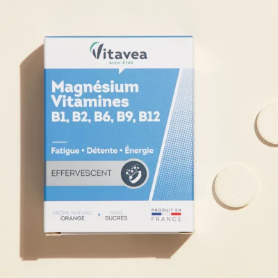 Vitavea Magnésium Vitamines B1 B2 B6 B9 B12, 24 Comprimés Effervescents