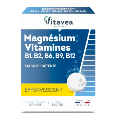 Vitavea Magnésium Vitamines B1 B2 B6 B9 B12, 24 Comprimés Effervescents