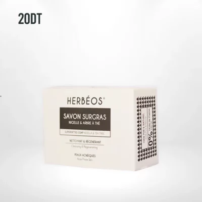 Herbéos Savon Surgras Nettoyant Régénérant Peaux Acnéique