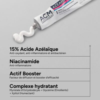 Azeane - crème 15% acide azélaique taches imperfections rougeurs - visage - tous types de peaux, 30ml