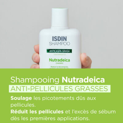 Isdin nutradeica shampooing anti-pelliculaire pellicules grasses 200ml