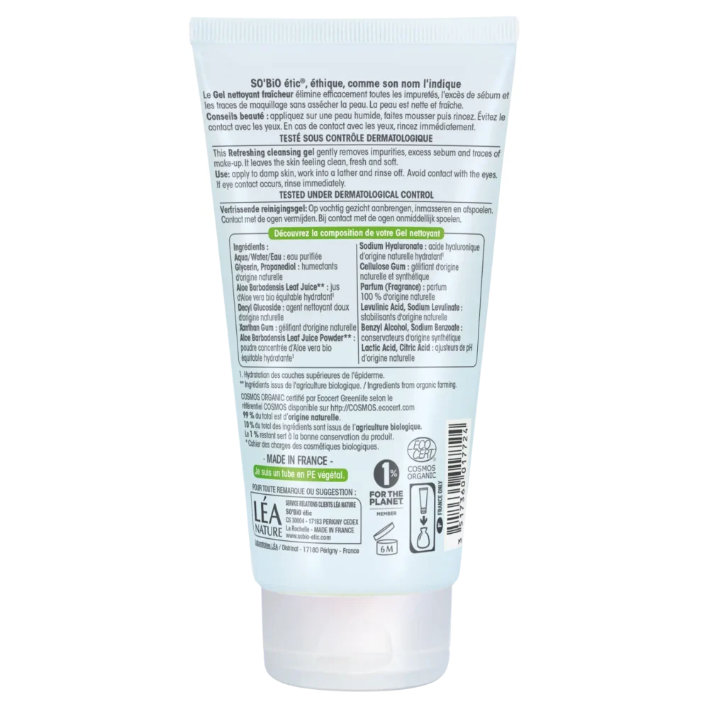 So bio hydra aloe vera gel nettoyant fraîcheur