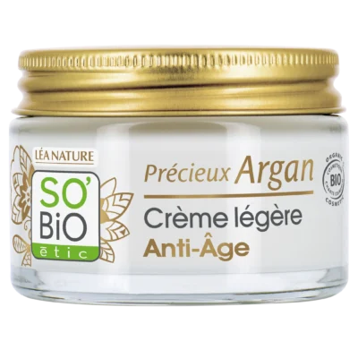 SO BIO Précieux Argan Soin Léger Anti-Âge Nuit Bio 50ml