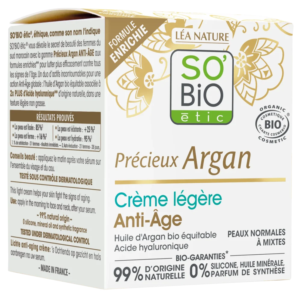 So bio précieux argan soin léger anti-âge nuit bio 50ml