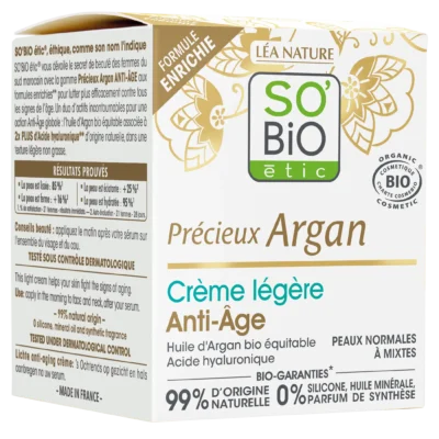 So bio précieux argan soin léger anti-âge nuit bio 50ml