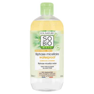 SO BIO Eau Micellaire Biphase Waterproof Pur Bamboo 500ml