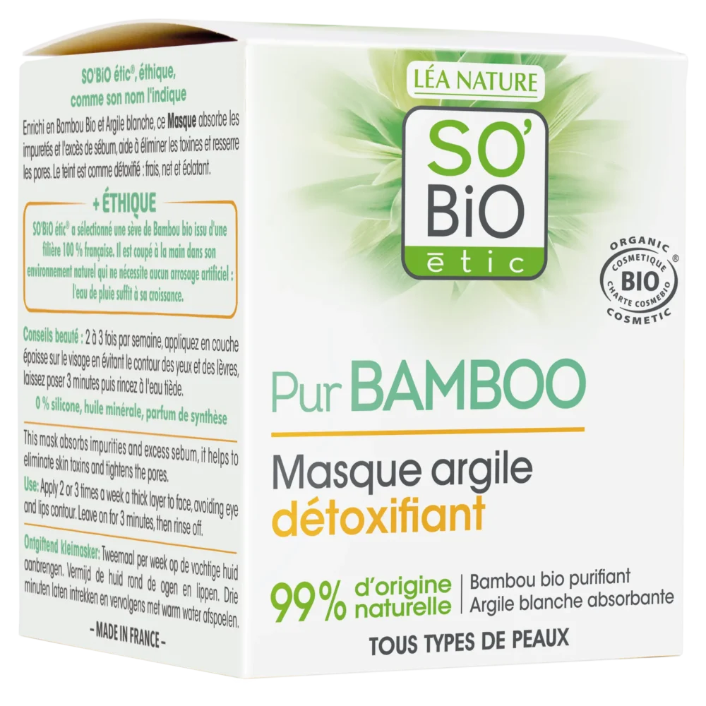 So bio pur bamboo masque argile détoxifiant bio 50ml