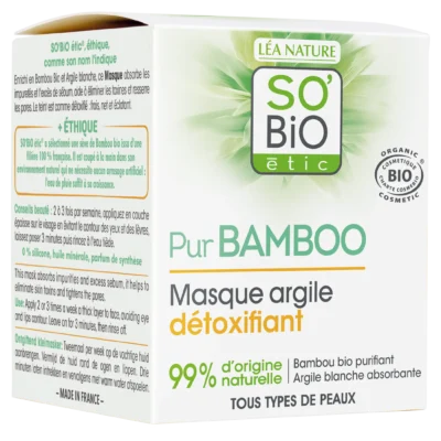 SO BIO Pur Bamboo Masque Argile Détoxifiant Bio 50ml