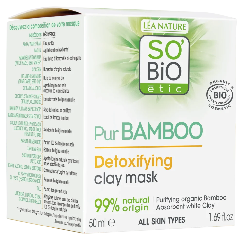 So bio pur bamboo masque argile détoxifiant bio 50ml