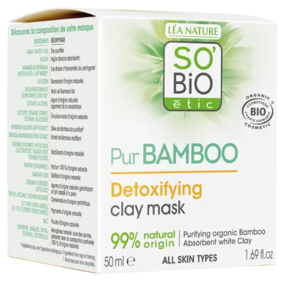 So bio pur bamboo masque argile détoxifiant bio 50ml