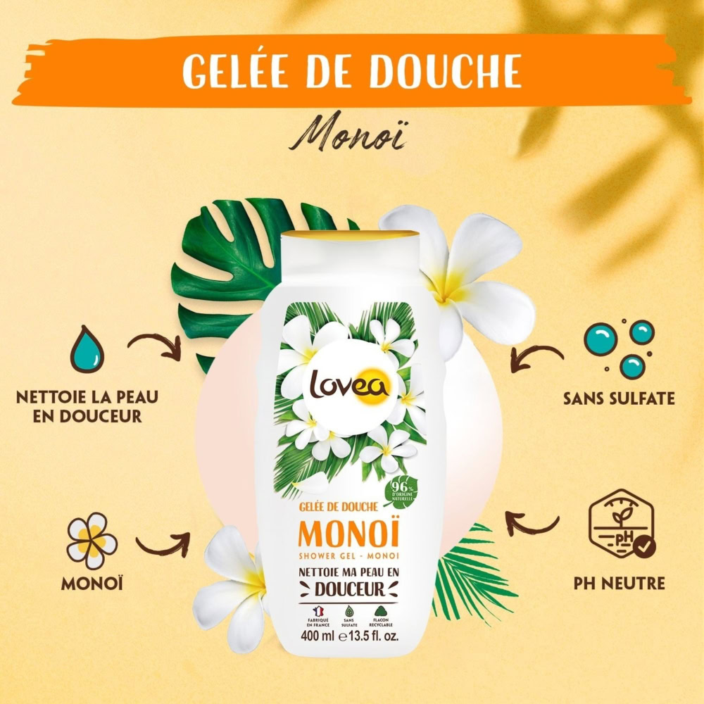 Lovea gelée de douche douceur monoï 400ml