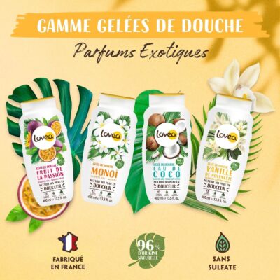 Lovea Gelée de Douche Vanille de Polynésie PH Neutre 400ml