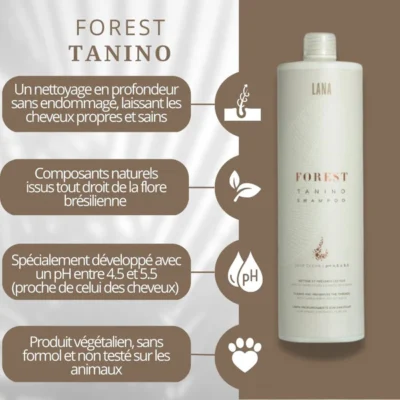 Lana brasiles forest tanino shampoing anti-résidus 1l