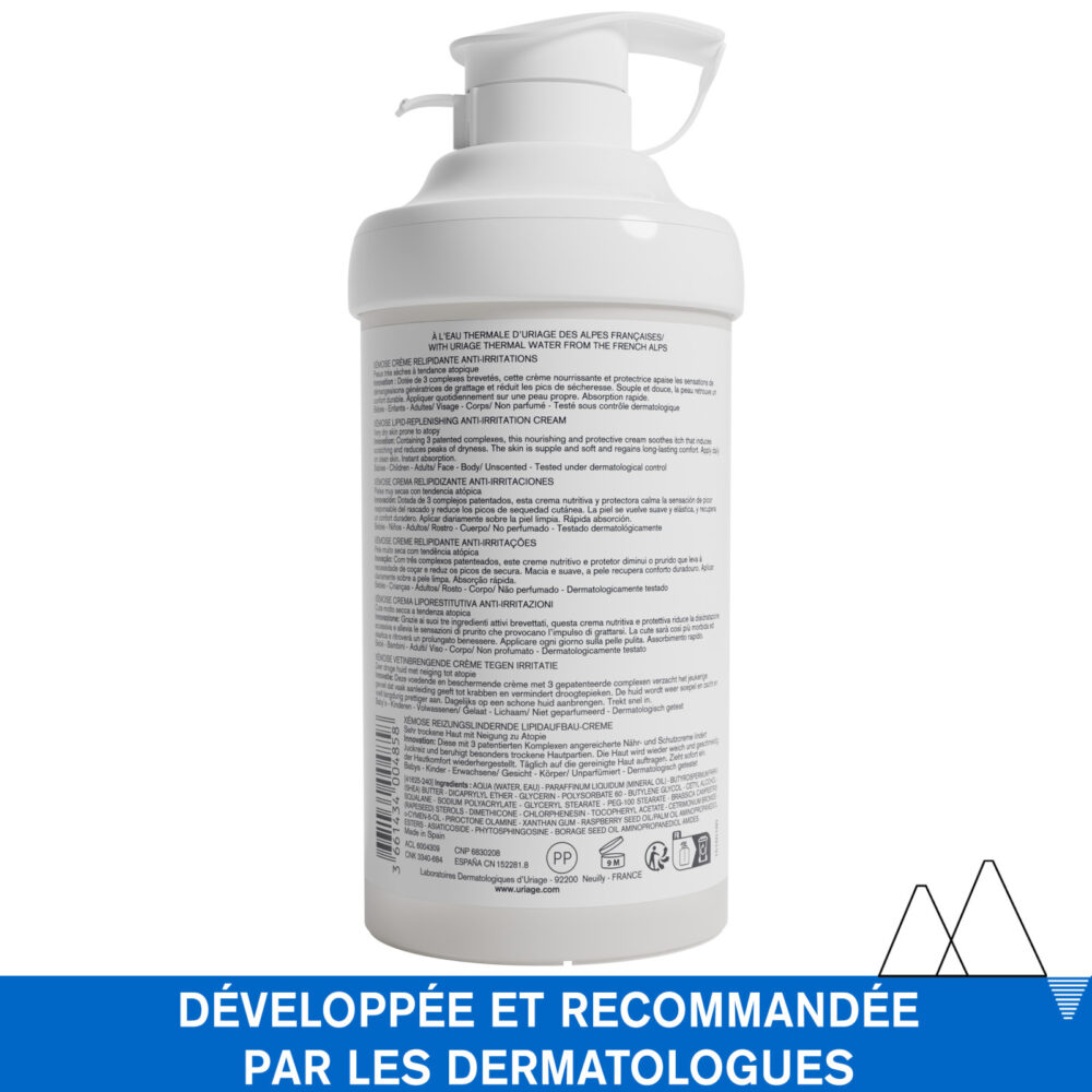 Uriage xemose crème relipidante anti-irritations nourrissante corps 400ml