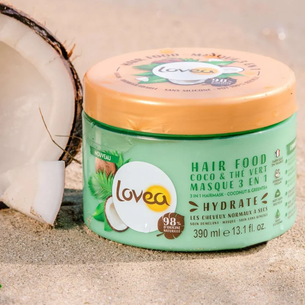 Lovea hair food masque 3en1 coco et thé vert 390ml