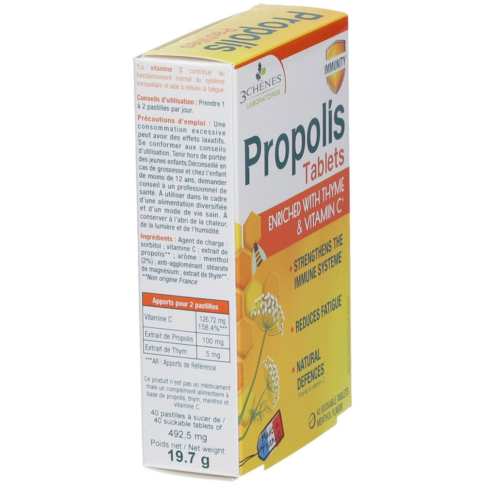 3 chênes propolis 40 pastilles à sucer