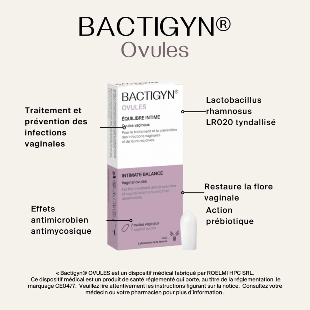 Bactigyn ovules equilibre intime 7 ovules vaginaux