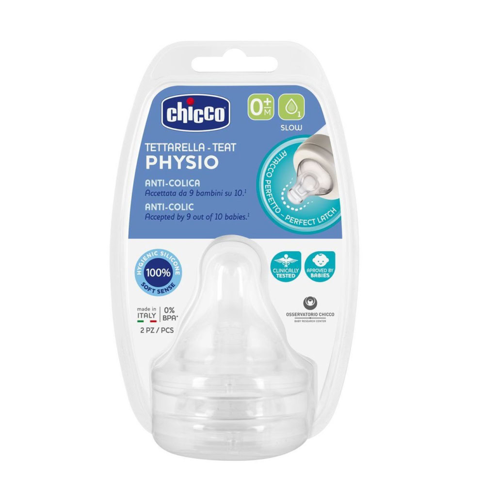 Chicco physio 2 tétines débit lent 0 mois et +