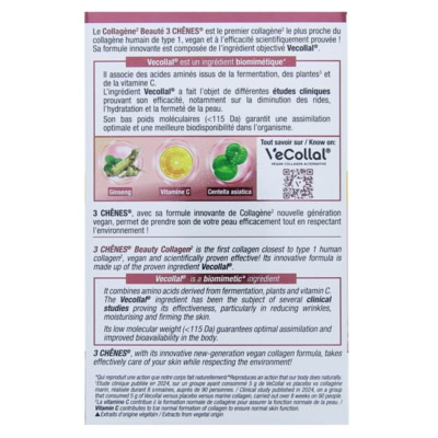 Les 3 chênes collagène beauté anti-rides végétal fruits 25 sachets x 6g