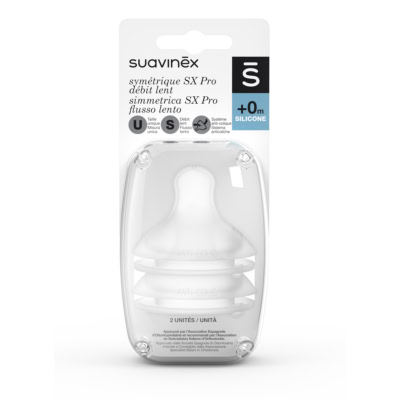 Suavinex 2 Tétines Symétriques SX Pro Débit Lent 0 Mois et +