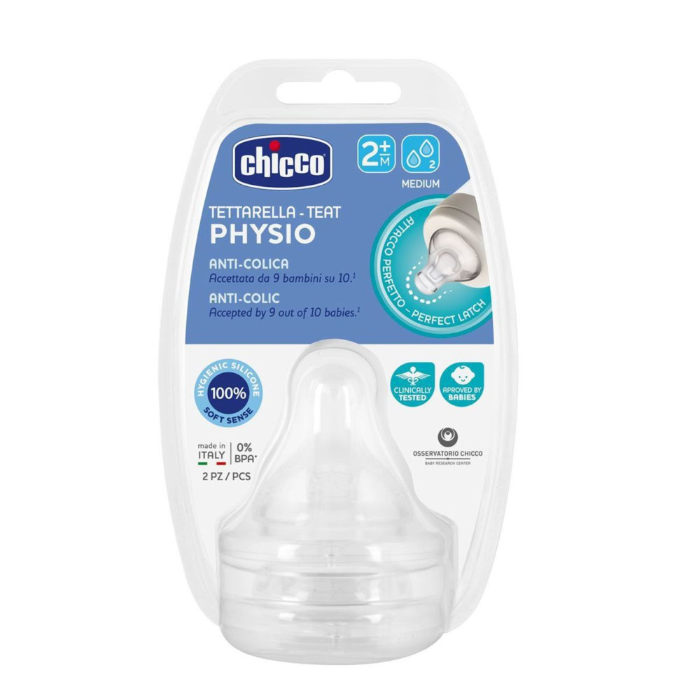 Chicco physio 2 tétines débit moyen 2 mois et +