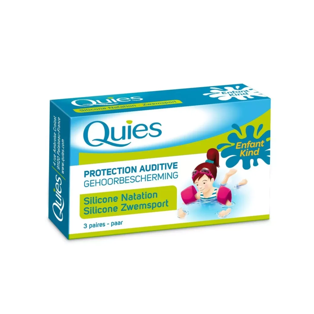 Quies protection auditive en silicone natation enfant 3 paires