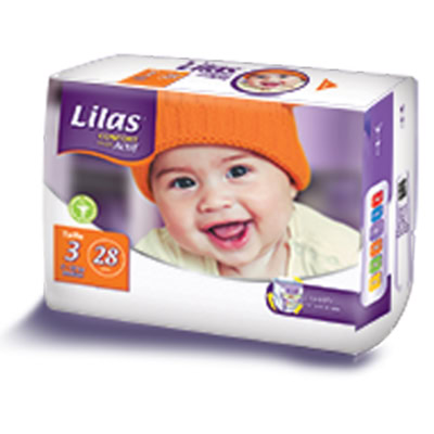 Lilas Couche Bébé Pharmacie Taille 3 Confort Max 5-10kg 28Pcs